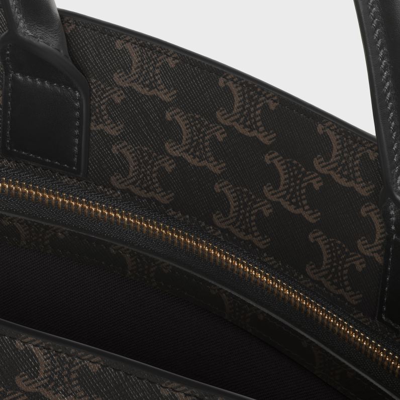 μεσαίες κάθετες καμπίνες σε καμβά θριάμβου με στάμπα άνδρες CELINE 640PT2098 αξεσουάρ μαύρος