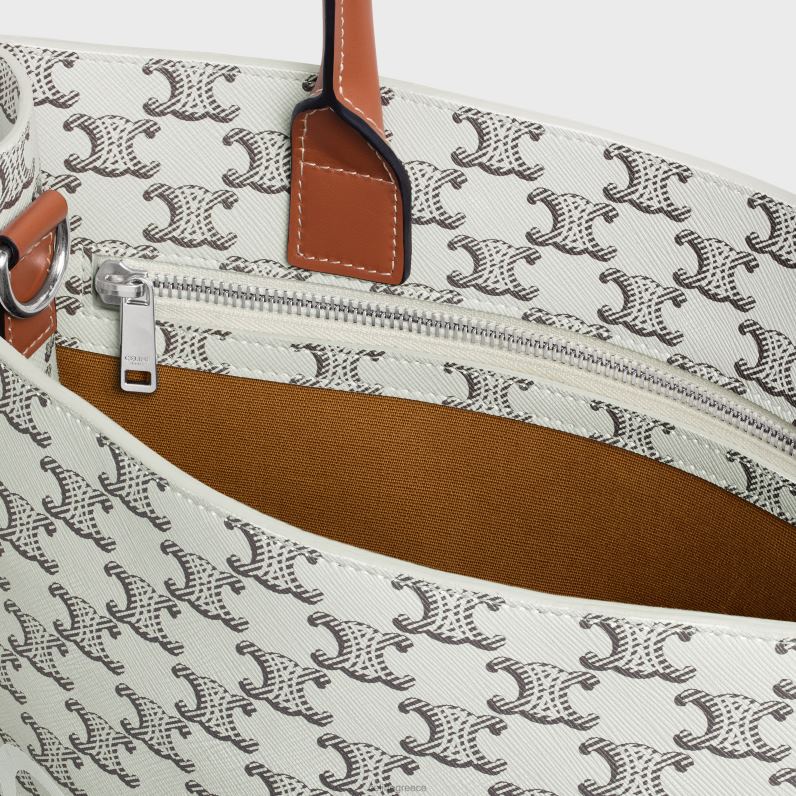 μεσαίες κάθετες καμπίνες σε καμβά θριάμβου με στάμπα άνδρες CELINE 640PT2099 αξεσουάρ μαύρισμα/εκρού