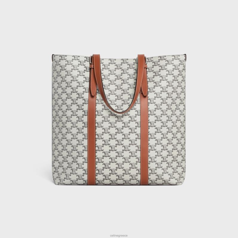 καμπάνες με πόρπη σε καμβά θριάμβου & δέρμα μοσχαριού άνδρες CELINE 640PT2100 αξεσουάρ μαύρισμα/εκρού