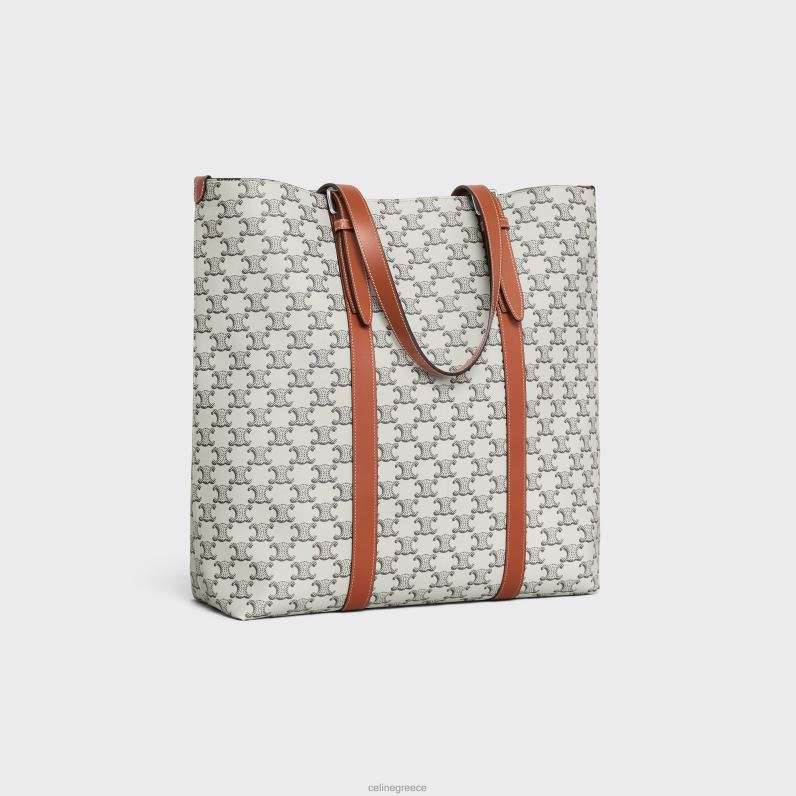 καμπάνες με πόρπη σε καμβά θριάμβου & δέρμα μοσχαριού άνδρες CELINE 640PT2100 αξεσουάρ μαύρισμα/εκρού