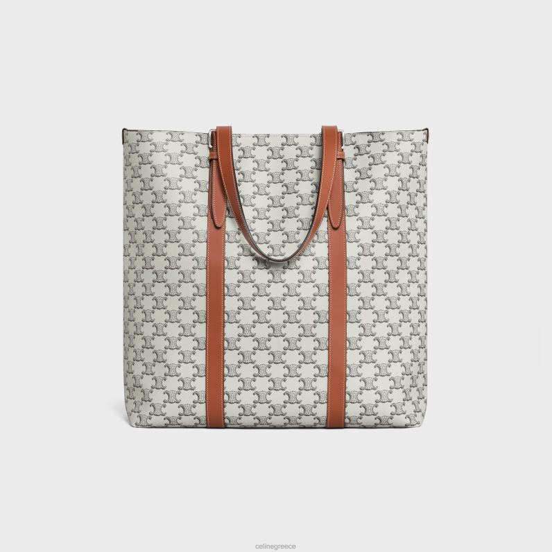 καμπάνες με πόρπη σε καμβά θριάμβου & δέρμα μοσχαριού άνδρες CELINE 640PT2100 αξεσουάρ μαύρισμα/εκρού