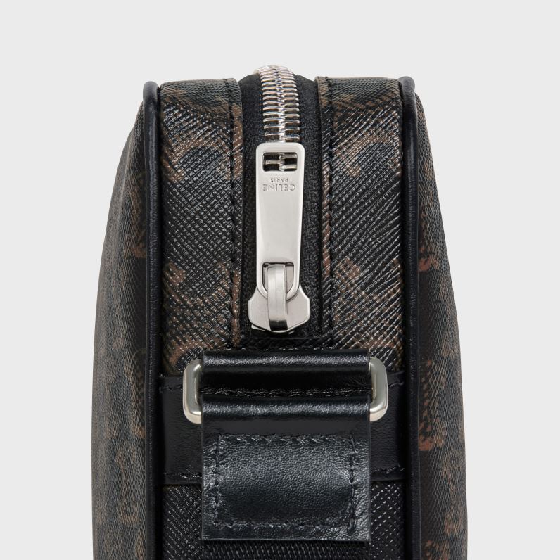 medium messenger τσάντα σε καμβά triomphe άνδρες CELINE 640PT2089 αξεσουάρ μαύρος