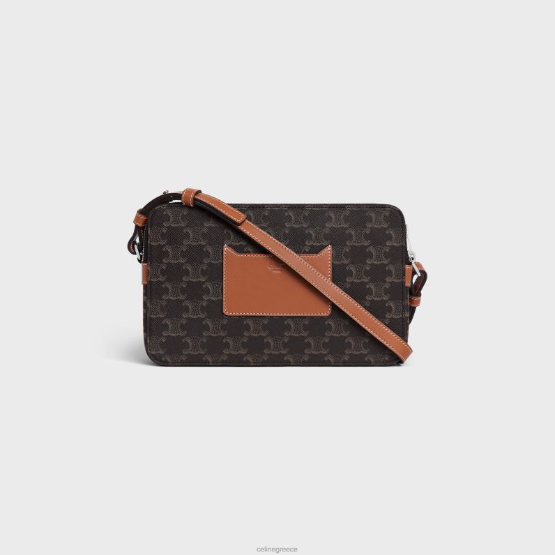 messenger διπλό φερμουάρ σε καμβά θριάμβου με εκτύπωση άνδρες CELINE 640PT2081 αξεσουάρ βυρσοδέψω