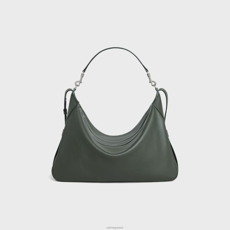 μεγάλο λουράκι romy σε ελαστικό δέρμα μοσχαριού άνδρες CELINE 640PT2076 αξεσουάρ σκοτεινός στρατός