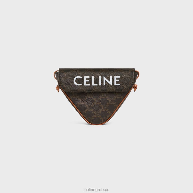 τριγωνική τσάντα σε καμβά triomphe με στάμπα άνδρες CELINE 640PT2095 αξεσουάρ βυρσοδέψω