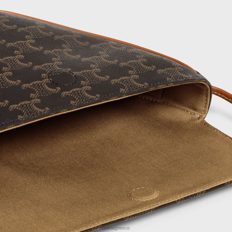 τριγωνική τσάντα σε καμβά triomphe με στάμπα άνδρες CELINE 640PT2095 αξεσουάρ βυρσοδέψω