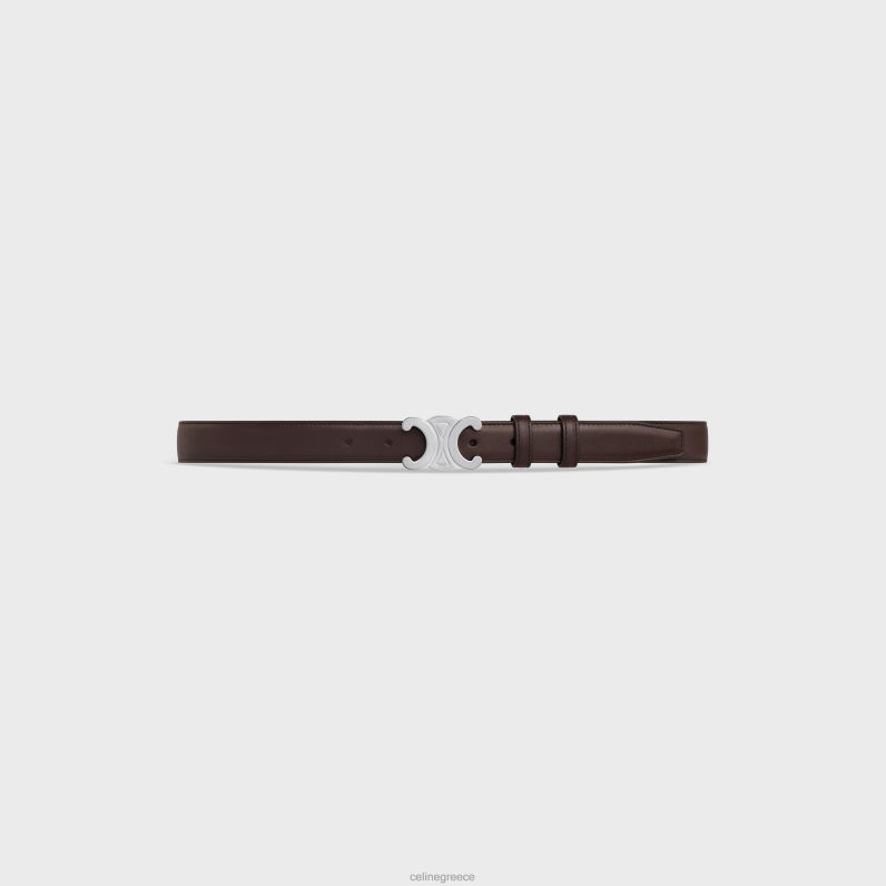 ζώνη μεσαίου θριάμβου σε φυσικό δέρμα μόσχου άνδρες CELINE 640PT2201 αξεσουάρ καφέ