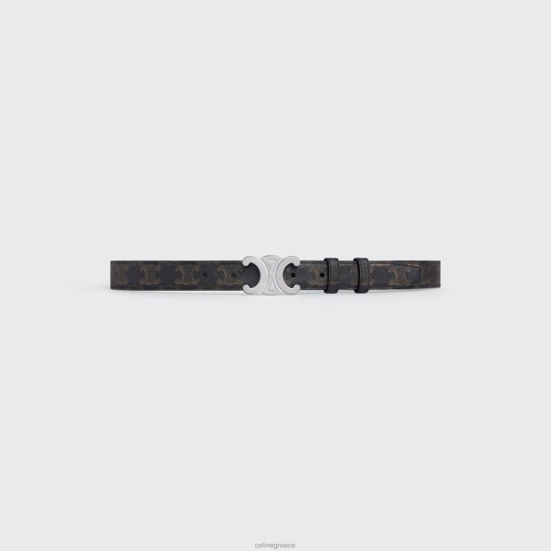 ζώνη μεσαίου θριάμβου σε καμβά θριάμβου άνδρες CELINE 640PT2203 αξεσουάρ μαύρος