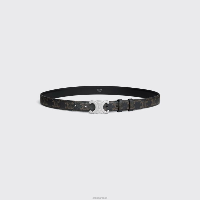 ζώνη μεσαίου θριάμβου σε καμβά θριάμβου άνδρες CELINE 640PT2203 αξεσουάρ μαύρος