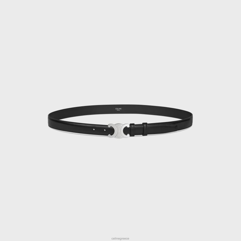 μεσαία ζώνη θριάμβου από δέρμα taurillon άνδρες CELINE 640PT2199 αξεσουάρ μαύρος