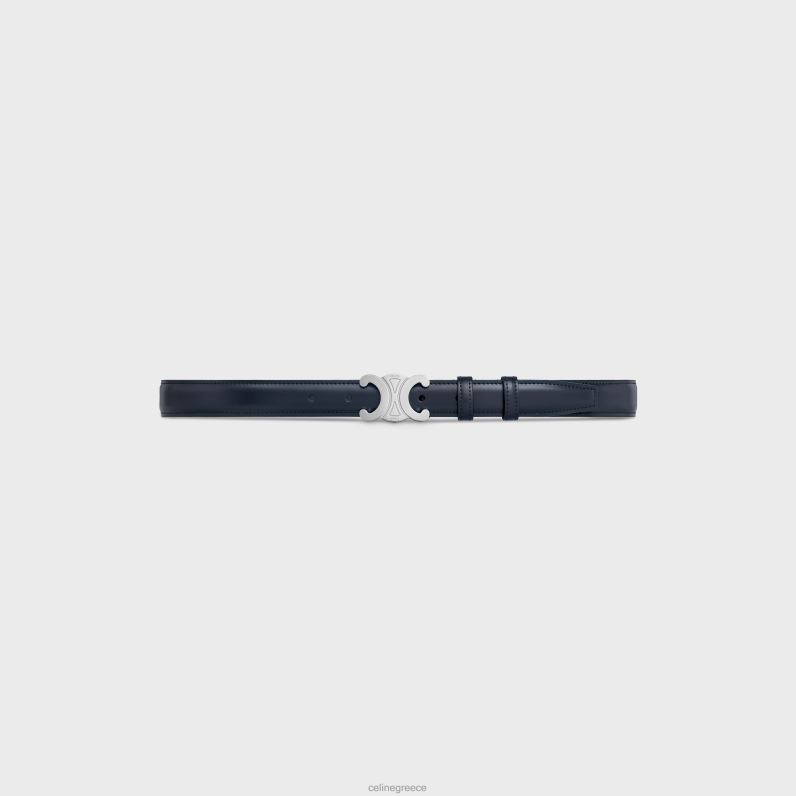 μεσαία ζώνη θριάμβου από δέρμα taurillon άνδρες CELINE 640PT2200 αξεσουάρ bleu sacre