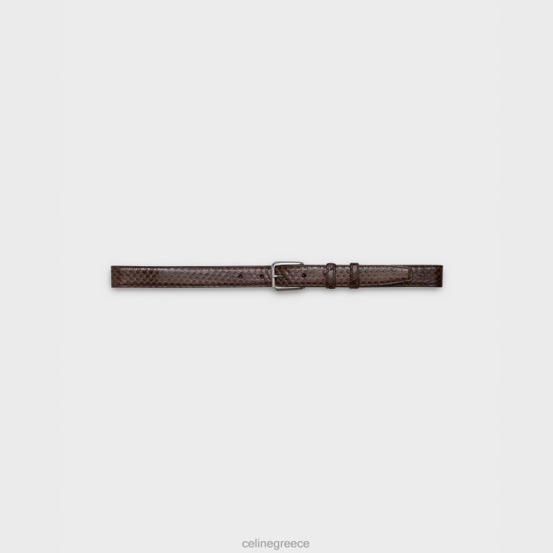 κομψή ζώνη με τετράγωνη πόρπη σε watersnake άνδρες CELINE 640PT2208 αξεσουάρ ecorce