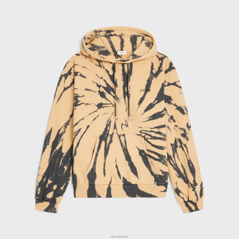 φαρδύ φούτερ από βαμβακερό φλις άνδρες CELINE 640PT1947 ενδύματα γκρι/μπεζ/μαύρο