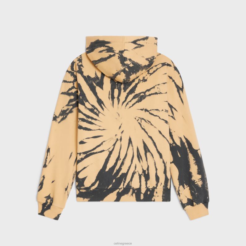 φαρδύ φούτερ από βαμβακερό φλις άνδρες CELINE 640PT1947 ενδύματα γκρι/μπεζ/μαύρο