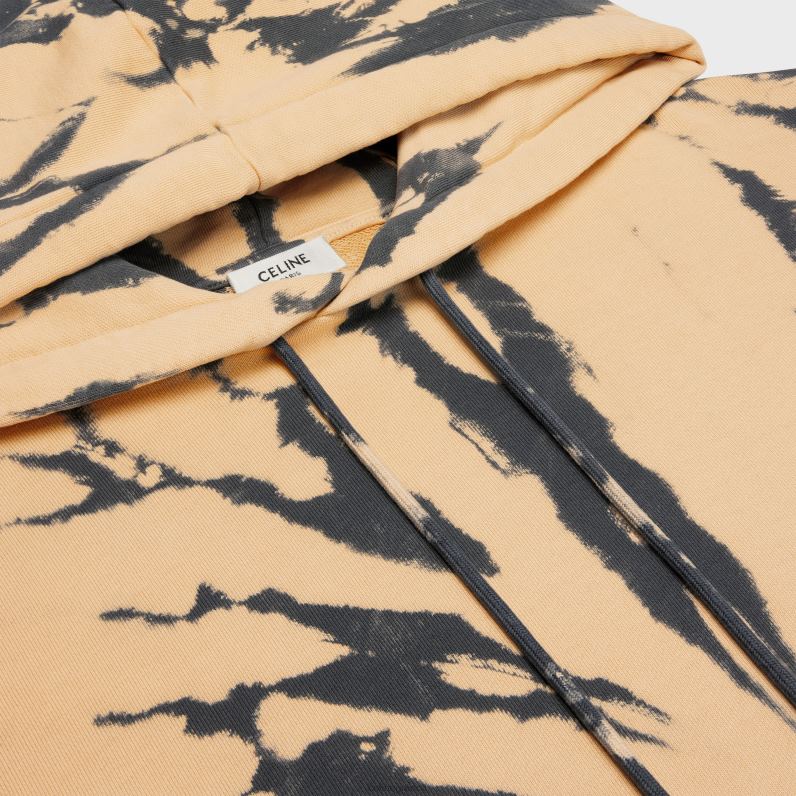 φαρδύ φούτερ από βαμβακερό φλις άνδρες CELINE 640PT1947 ενδύματα γκρι/μπεζ/μαύρο