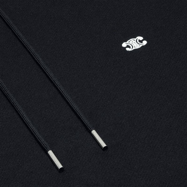 triomphe loose hoodie από βαμβάκι και κασμίρ άνδρες CELINE 640PT1802 ενδύματα μαύρο άσπρο