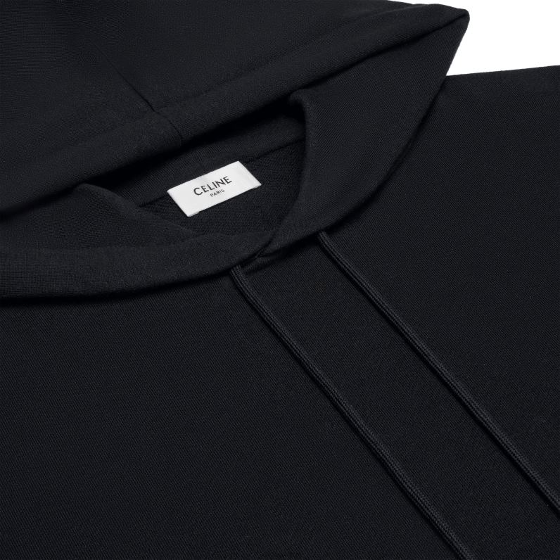 triomphe loose hoodie από βαμβάκι και κασμίρ άνδρες CELINE 640PT1802 ενδύματα μαύρο άσπρο