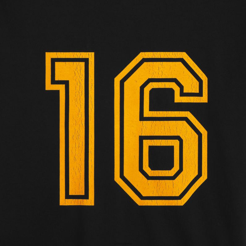 16 φαρδιά μπλουζάκι σε βαμβακερή φανέλα άνδρες CELINE 640PT1928 ενδύματα μαύρο/χρυσοκίτρινο