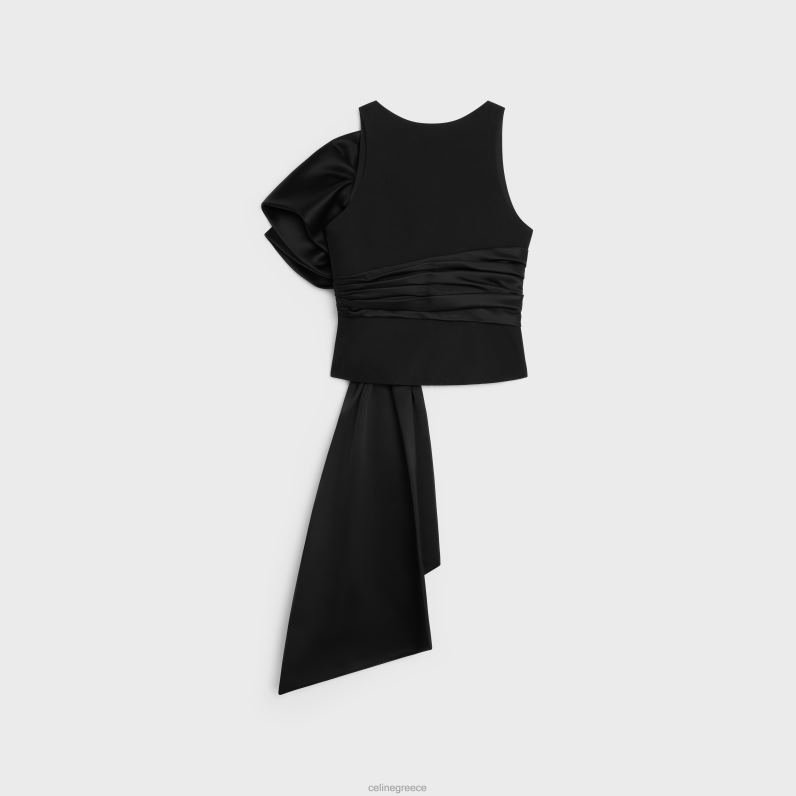 τοπ με μάξι κόμπο από ανάγλυφο μαλλί άνδρες CELINE 640PT1800 ενδύματα μαύρος