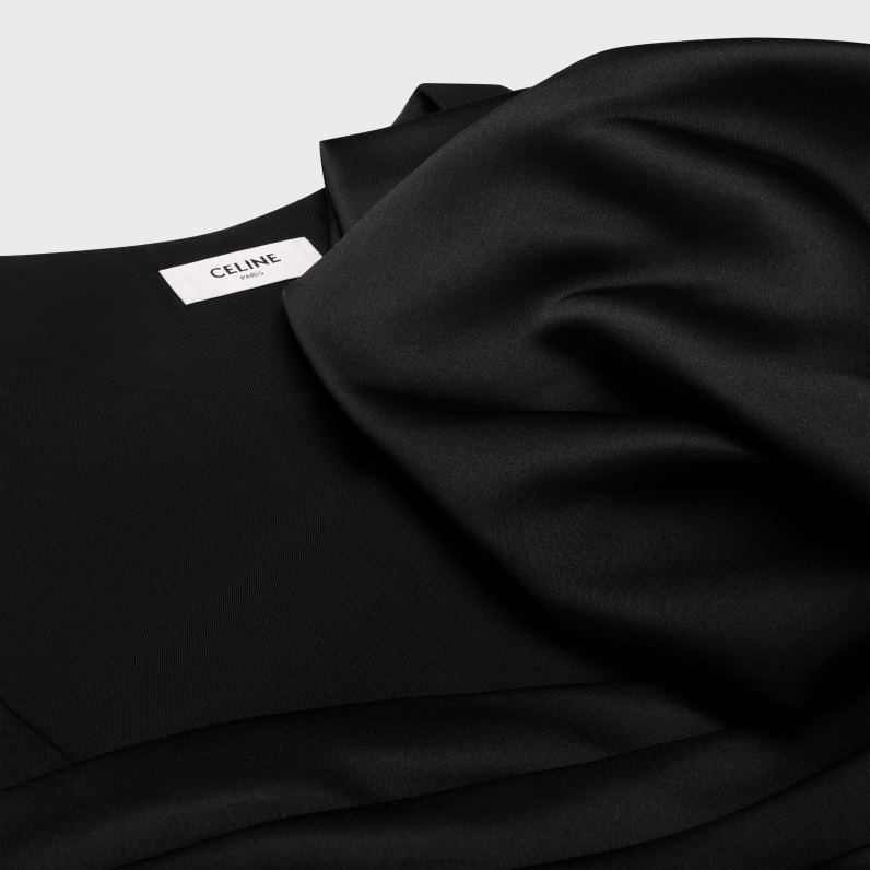 τοπ με μάξι κόμπο από ανάγλυφο μαλλί άνδρες CELINE 640PT1800 ενδύματα μαύρος