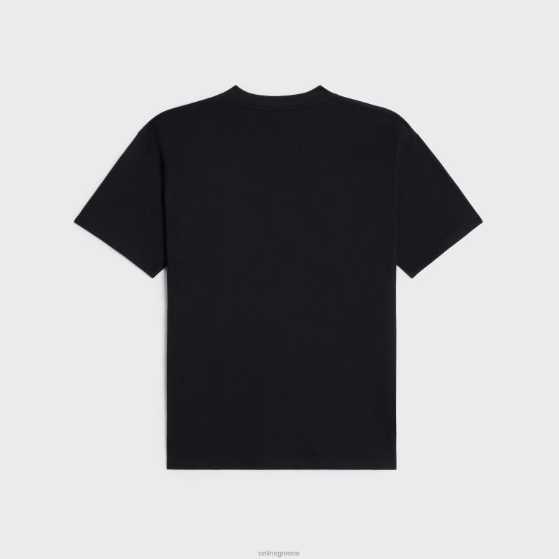 παραληρηματικό μπλουζάκι αφηρημάδας από βαμβάκι άνδρες CELINE 640PT1813 ενδύματα μαύρο άσπρο