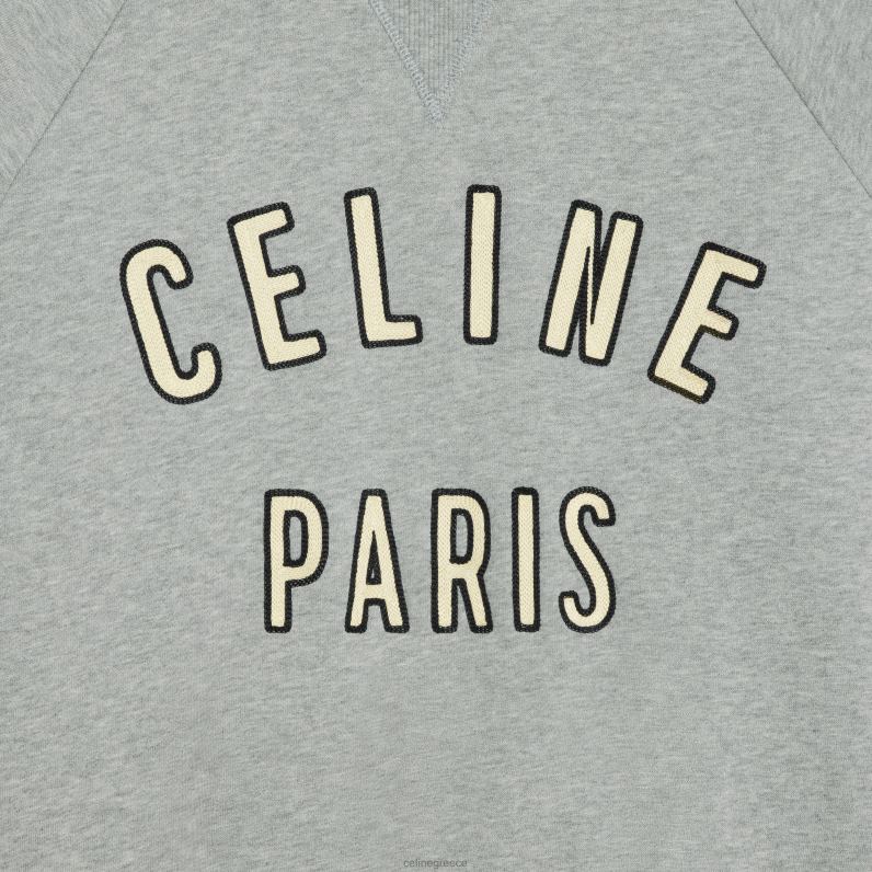 paris φαρδιά φούτερ από βαμβακερό φλις άνδρες CELINE 640PT1949 ενδύματα γκρι μελανζέ/εκρού/μαύρο