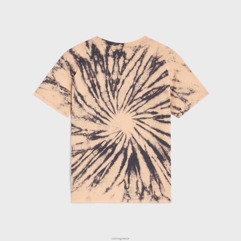 φαρδύ μπλουζάκι από βαμβακερό tie-dye άνδρες CELINE 640PT1927 ενδύματα γκρι/μπεζ/μαύρο