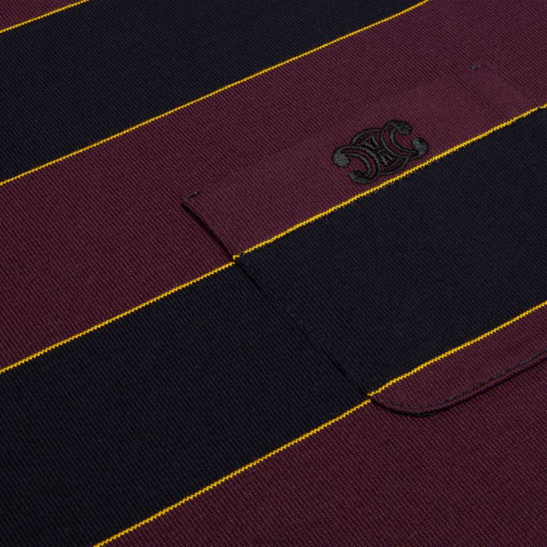 κανονικό μπλουζάκι triomphe σε ριγέ φανέλα άνδρες CELINE 640PT1818 ενδύματα μπορντό / ναυτικό / κίτρινο / υπόλευκο