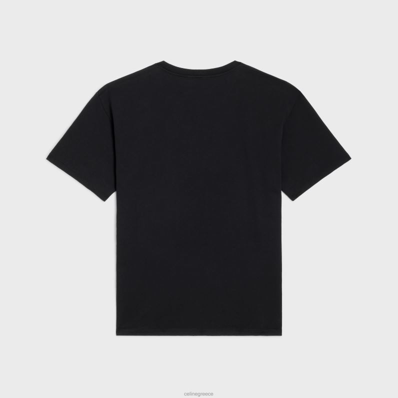φαρδύ wave t-shirt σε βαμβακερή φανέλα άνδρες CELINE 640PT1925 ενδύματα μαύρο άσπρο