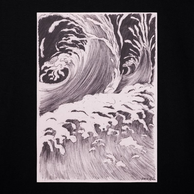 φαρδύ wave t-shirt σε βαμβακερή φανέλα άνδρες CELINE 640PT1925 ενδύματα μαύρο άσπρο