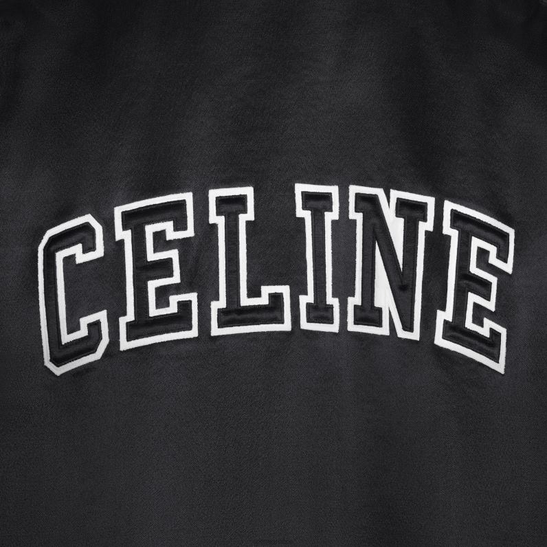 Bomber jacket σε χοντρό σατέν άνδρες CELINE 640PT1843 ενδύματα μαύρος