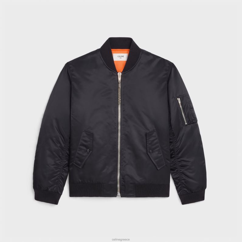 Bomber jacket σε νάιλον twill άνδρες CELINE 640PT1829 ενδύματα μαύρος