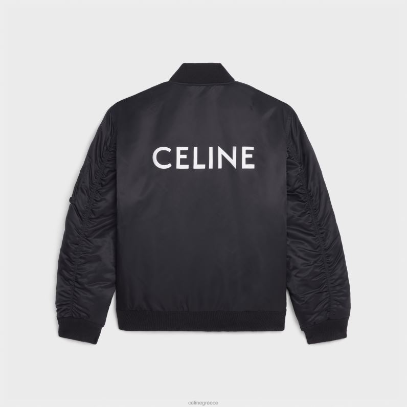 Bomber jacket σε νάιλον twill άνδρες CELINE 640PT1829 ενδύματα μαύρος