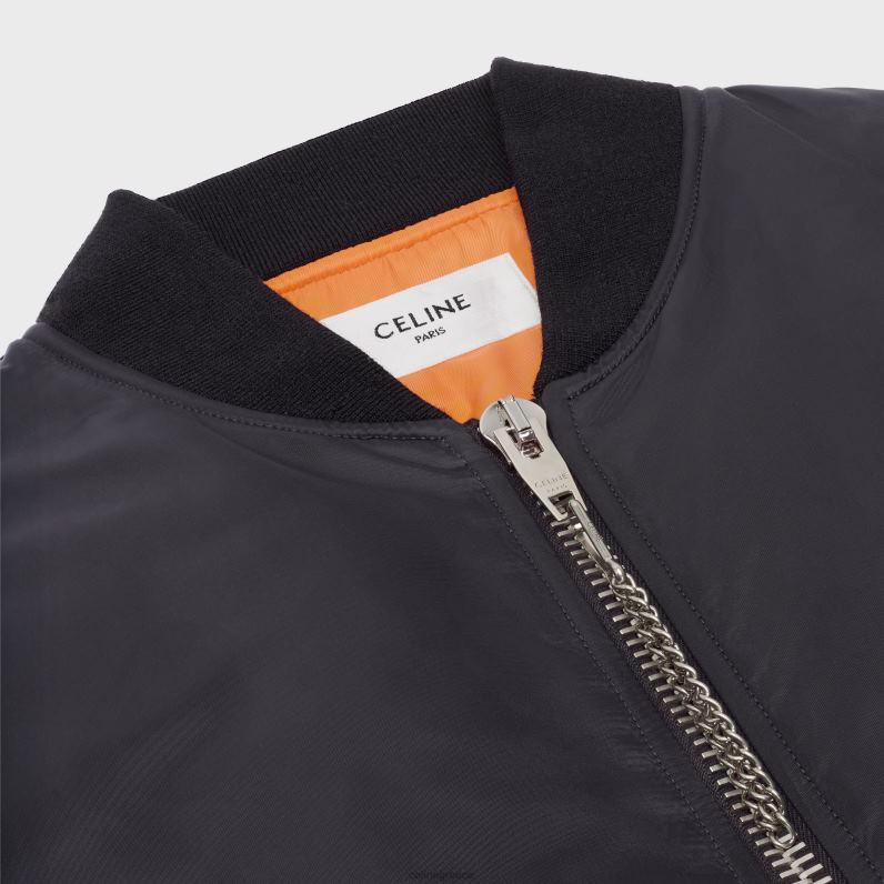 Bomber jacket σε νάιλον twill άνδρες CELINE 640PT1829 ενδύματα μαύρος