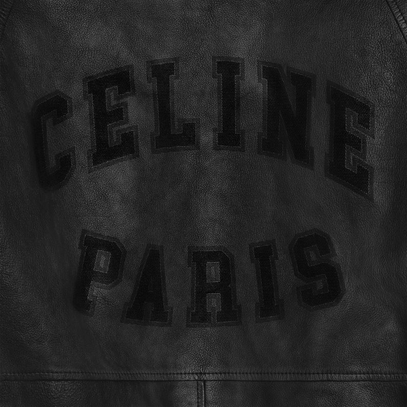 φαρδύ μπλουζόν τζάκετ από απαλό δέρμα αρνιού άνδρες CELINE 640PT1783 ενδύματα μαύρος