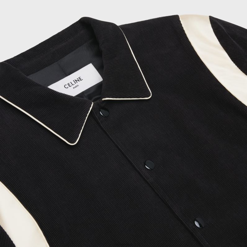 λούτρινο μπουφάν σε κοτλέ άνδρες CELINE 640PT1833 ενδύματα μαύρος