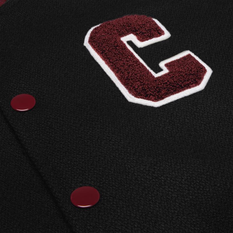 κλασικό λούτρινο μπουφάν από ανάγλυφο μαλλί άνδρες CELINE 640PT1837 ενδύματα μαύρο/μπορντό