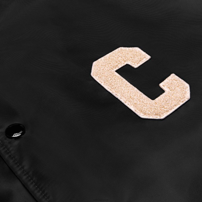 Τέντυ μπουφάν με κουκούλα μεγάλου μεγέθους σε νάιλον άνδρες CELINE 640PT1853 ενδύματα μαύρος