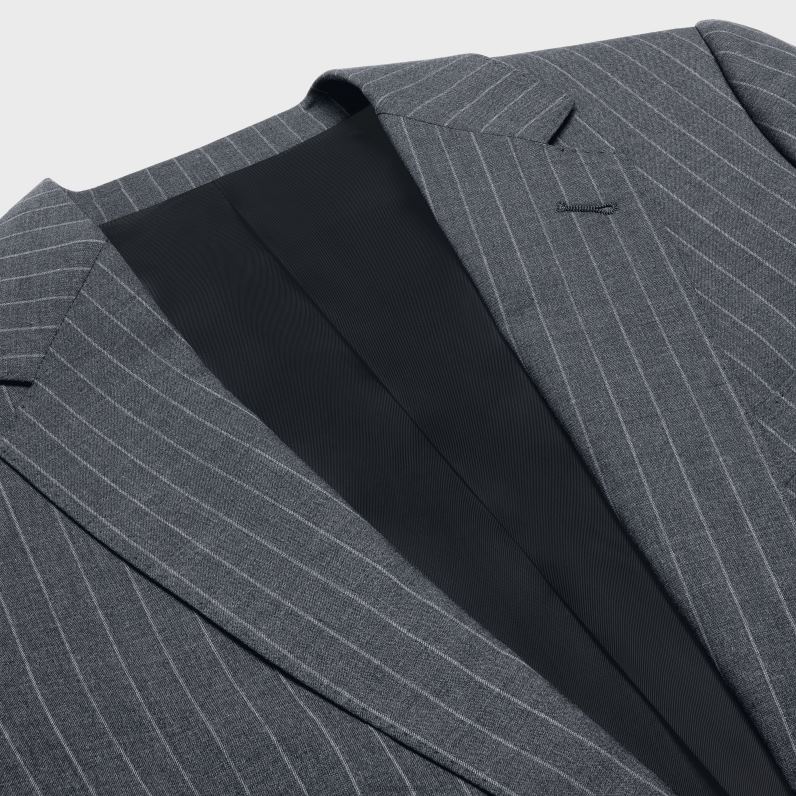 κλασικό μπουφάν σε ριγέ μαλλί άνδρες CELINE 640PT1872 ενδύματα gris/craie