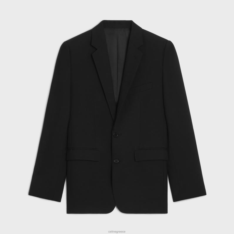σακάκι καρνάμπι σε σακάκι από μάλλινη γαμπαρντίνα άνδρες CELINE 640PT1877 ενδύματα μαύρος
