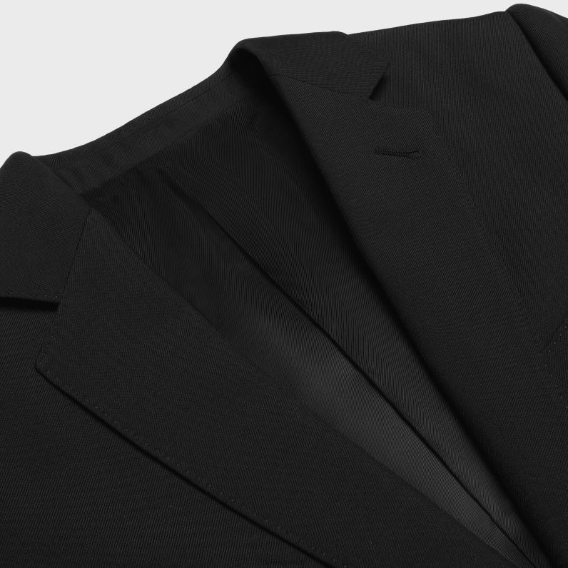 σακάκι καρνάμπι σε σακάκι από μάλλινη γαμπαρντίνα άνδρες CELINE 640PT1877 ενδύματα μαύρος