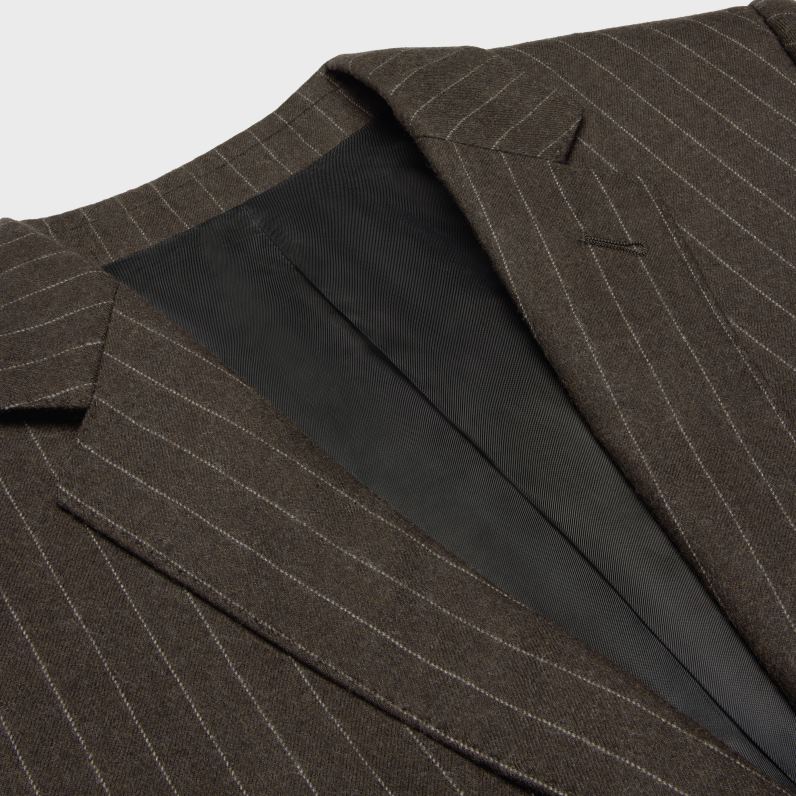 σακάκι καρνάμπι σε σακάκι σε ριγέ φανέλα άνδρες CELINE 640PT1878 ενδύματα maron/craie