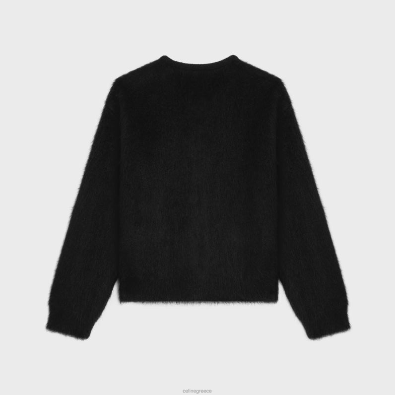 Ζακέτα ζακέτα σε βουρτσισμένο μοχέρ άνδρες CELINE 640PT1954 ενδύματα μαύρος