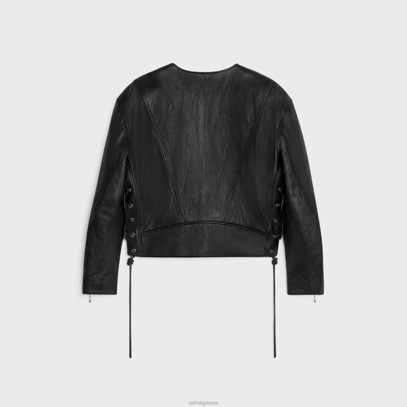 σακάκι conchos από δέρμα αρνιού άνδρες CELINE 640PT1782 ενδύματα μαύρος