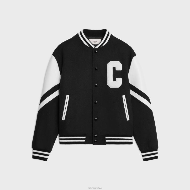 jackson teddy jacket από ανάγλυφο μαλλί άνδρες CELINE 640PT1775 ενδύματα μαύρος