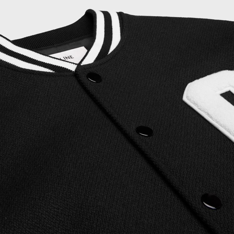 jackson teddy jacket από ανάγλυφο μαλλί άνδρες CELINE 640PT1775 ενδύματα μαύρος