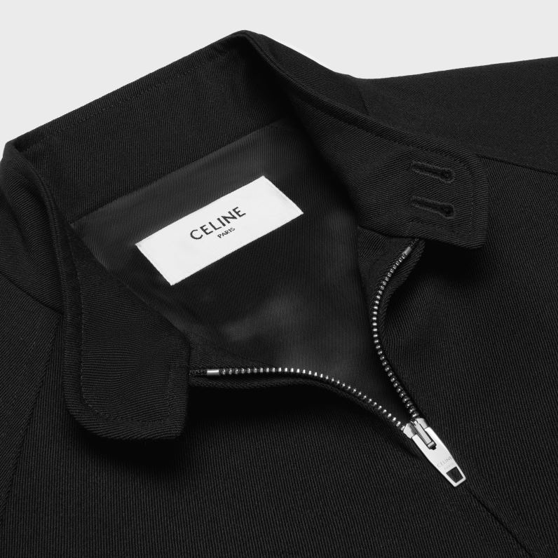 μπουφάν triomphe blouson από μάλλινη γκαμπαρντίνα άνδρες CELINE 640PT1841 ενδύματα μαύρος