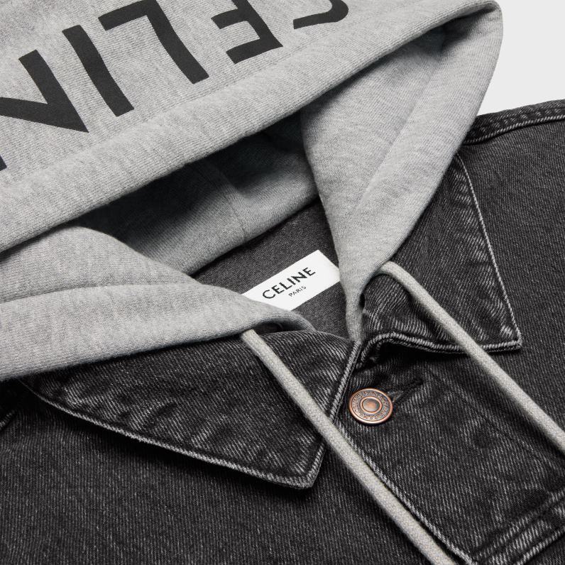 σακάκι trucker σε τζιν άνδρες CELINE 640PT1785 ενδύματα πλύσιμο με κάρβουνο