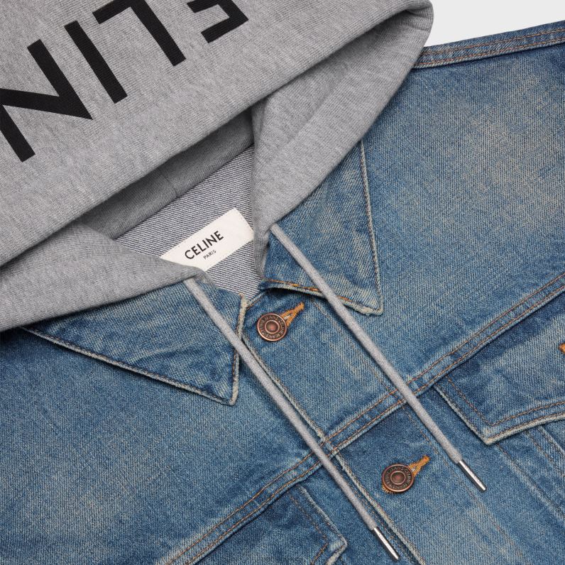 σακάκι trucker σε τζιν άνδρες CELINE 640PT1856 ενδύματα πλύση ένωσης