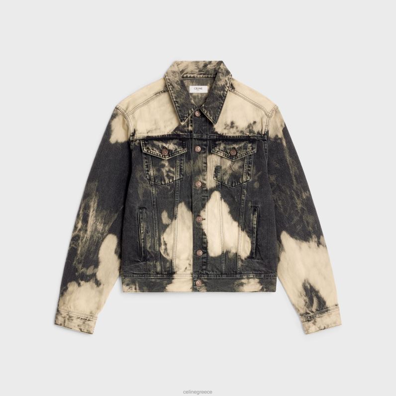 Σακάκι trucker σε σχήμα v σε τζιν άνδρες CELINE 640PT1990 ενδύματα πλύσιμο harris